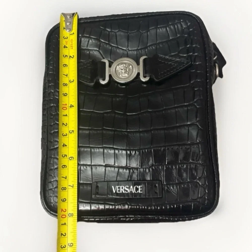 Versace Medusa Biggie crocodile-embossed crossbody bag $1400